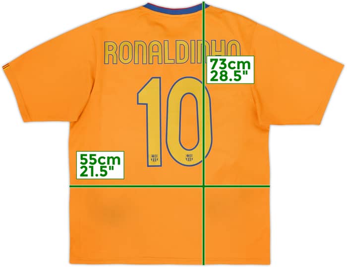 2006-08 Barcelona Basic Away Shirt Ronaldinho #10 - 6/10 - (L)
