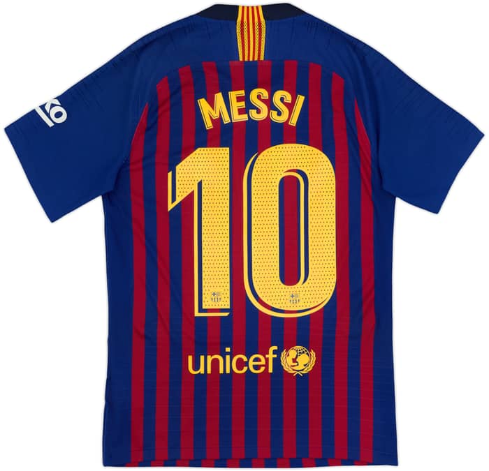 2018-19 Barcelona Authentic Home Shirt Messi #10 - 6/10 - (S)