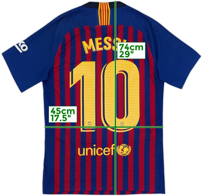 2018-19 Barcelona Authentic Home Shirt Messi #10 - 6/10 - (S)