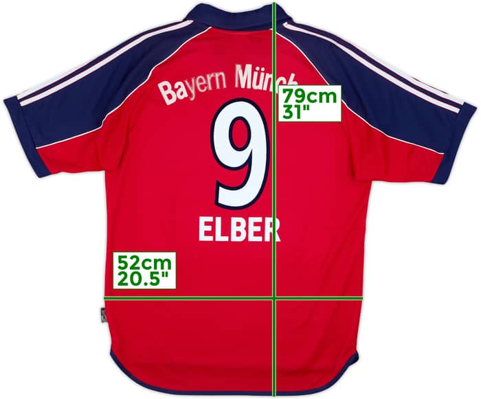 1999-01 Bayern Munich Home Shirt Elber #9 - 5/10 - (M)