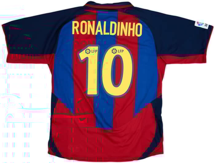 2003-04 Barcelona Home Shirt Ronaldinho #10 - 8/10 - (L)