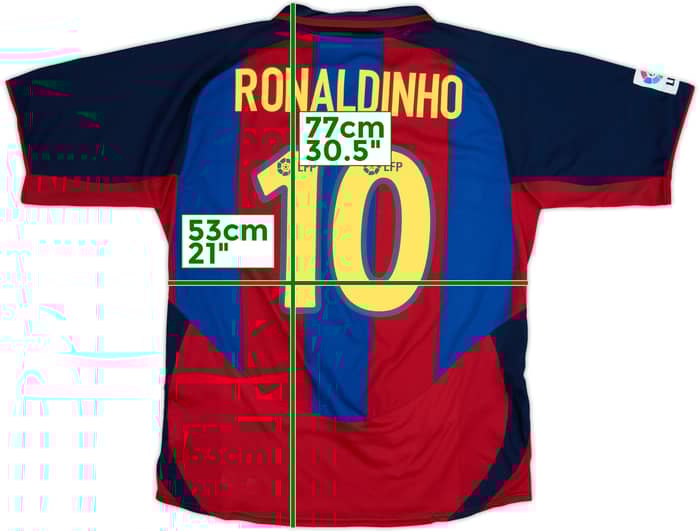 2003-04 Barcelona Home Shirt Ronaldinho #10 - 8/10 - (L)