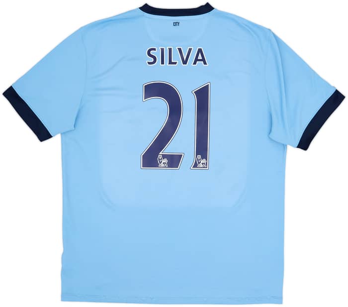 2014-15 Manchester City Home Shirt Silva #21 - 7/10 - (XXL)
