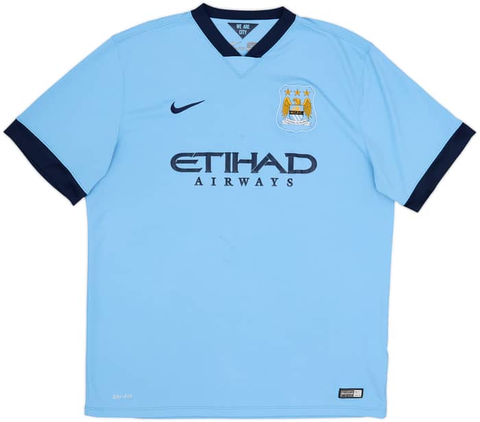 2014-15 Manchester City Home Shirt Silva #21 - 7/10 - (XXL)