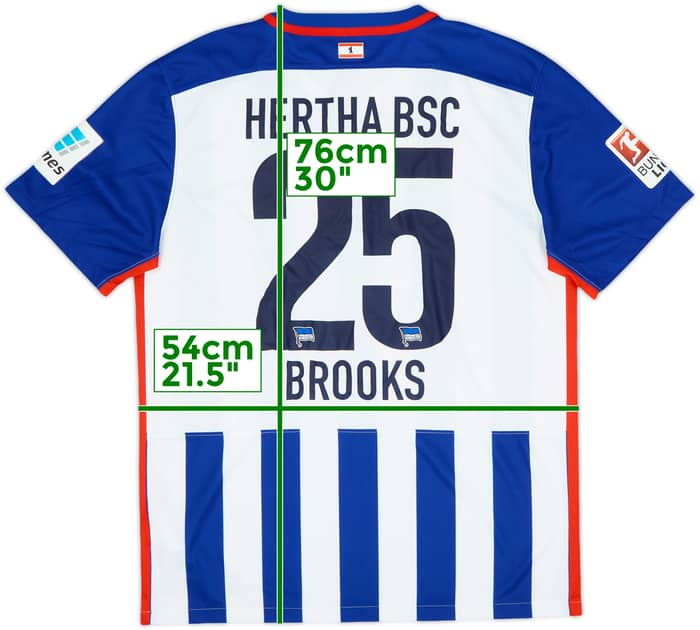 2015-16 Hertha Berlin Home Shirt Brooks #25 - 8/10 - (L)