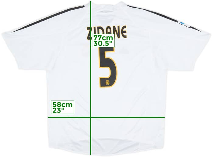 2004-05 Real Madrid Home Shirt Zidane #5 - 6/10 - (L)