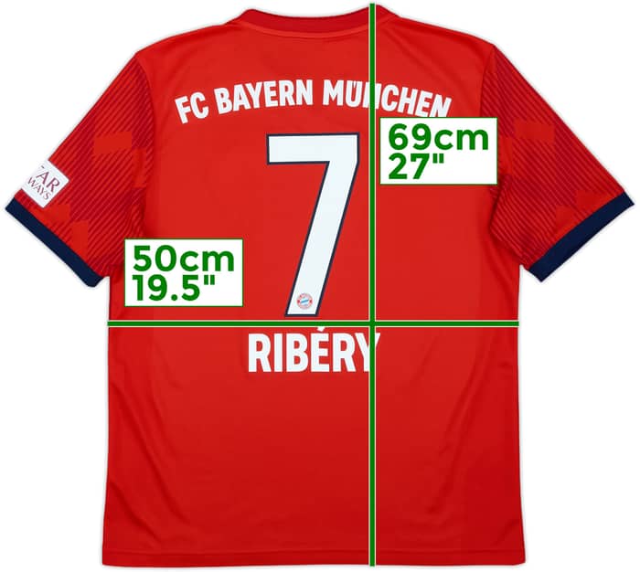 2018-19 Bayern Munich Home Shirt Ribery #7 - 8/10 - (XL.Boys)