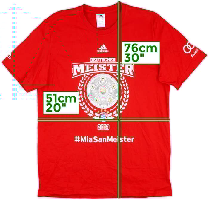 2012-13 Bayern Munich adidas 'Deutscher Meister' Graphic Tee - 9/10 - (L)