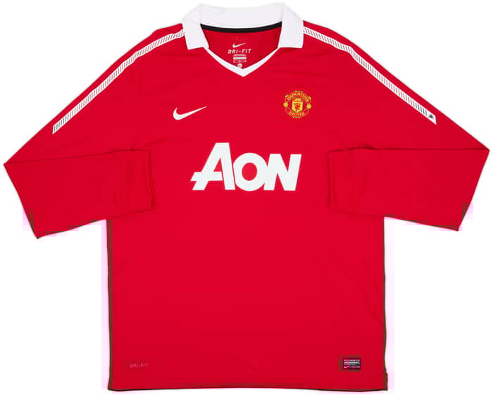 2010-11 Manchester United Home L/S Shirt Rooney #10 - 9/10 - (XL)