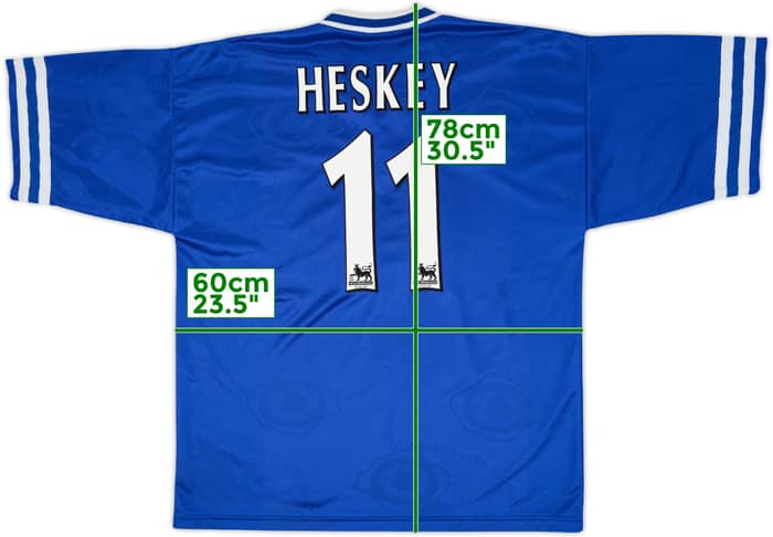 1996-98 Leicester Home Shirt Heskey #11 - 8/10 - (XL)