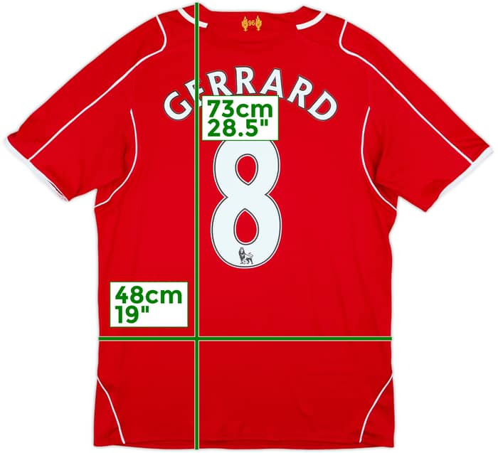 2014-15 Liverpool Home Shirt Gerrard #8 - 6/10 - (M)