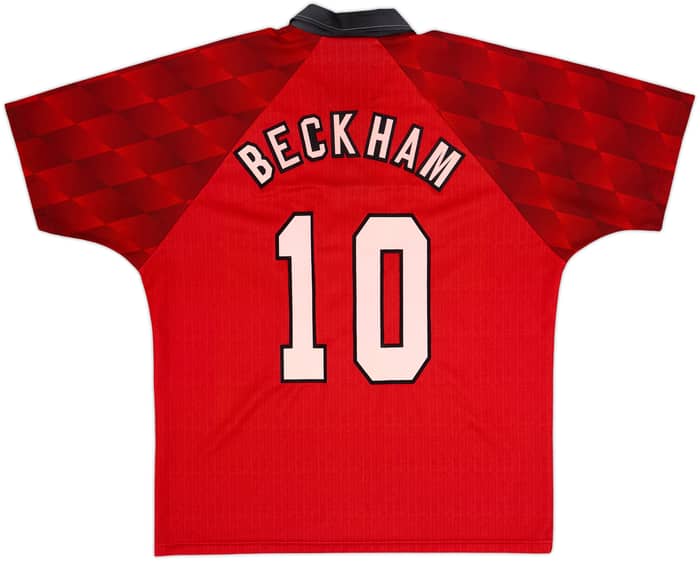 1996-98 Manchester United Home Shirt Beckham #10 - 6/10 - (L)