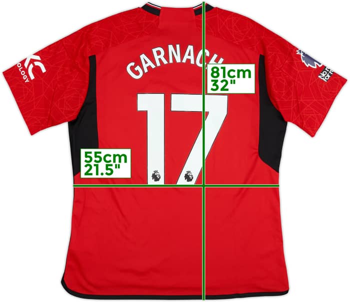 2023-24 Manchester United Home Shirt Garnacho #17 - 9/10 - (XL)