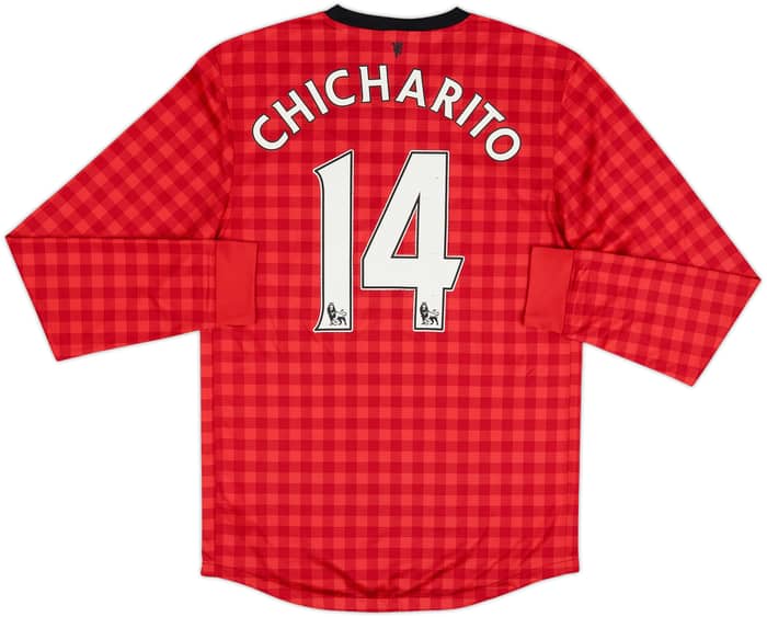 2012-13 Manchester United Home L/S Shirt Chicharito #14 - 6/10 - (S)