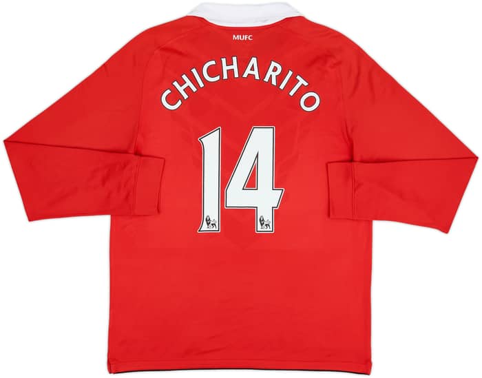 2010-11 Manchester United Home L/S Shirt Chicharito #14 - 8/10 - (L)