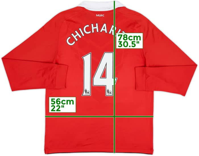 2010-11 Manchester United Home L/S Shirt Chicharito #14 - 8/10 - (L)