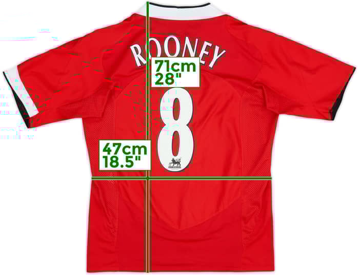 2004-06 Manchester United Home Shirt Rooney #8 - 8/10 - (M)