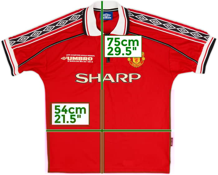 1998-00 Manchester United 'UEFA Champions League Winners' Home Shirt - 5/10 - (M)