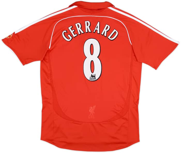 2006-08 Liverpool Home Shirt Gerrard #8 - 9/10 - (M)