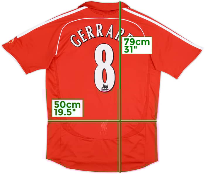 2006-08 Liverpool Home Shirt Gerrard #8 - 9/10 - (M)