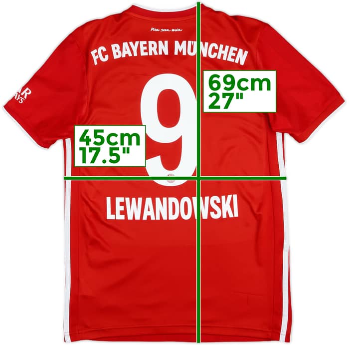 2020-21 Bayern Munich Home Shirt Lewandowski #9 - 7/10 - (S)