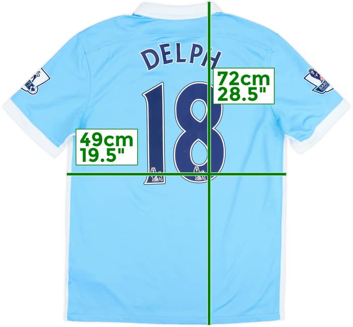 2015-16 Manchester City Home Shirt Delph #18 - 7/10 - (M)