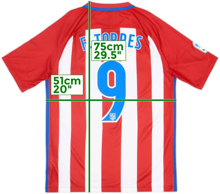 2016-17 Atletico Madrid Home Shirt Torres #9 - 9/10 - (M)