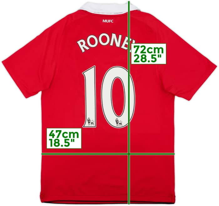 2010-11 Manchester United Home Shirt Rooney #10 - 9/10 - (S)