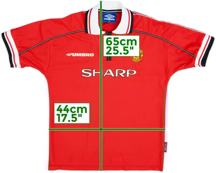 1998-00 Manchester United Home Shirt - 10/10 - (L.Boys)