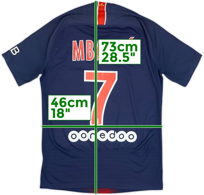 2018-19 Paris Saint-Germain Camiseta Auténtica Local Mbappe #7 - 6/10 - (S