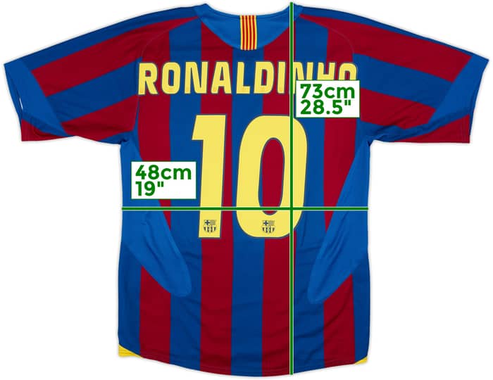 2005-06 Barcelona Home Shirt Ronaldinho #10 - 8/10 - (S)