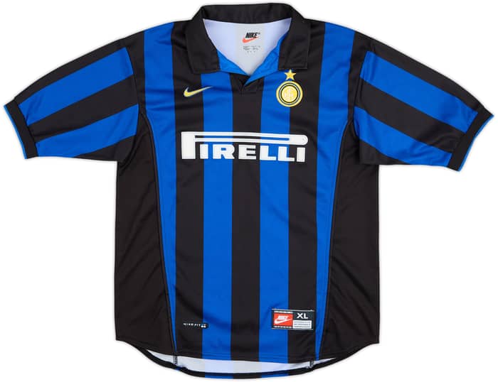 1998-99 Inter Milan Home Shirt Ronaldo #9 - 6/10 - (XL.Boys)