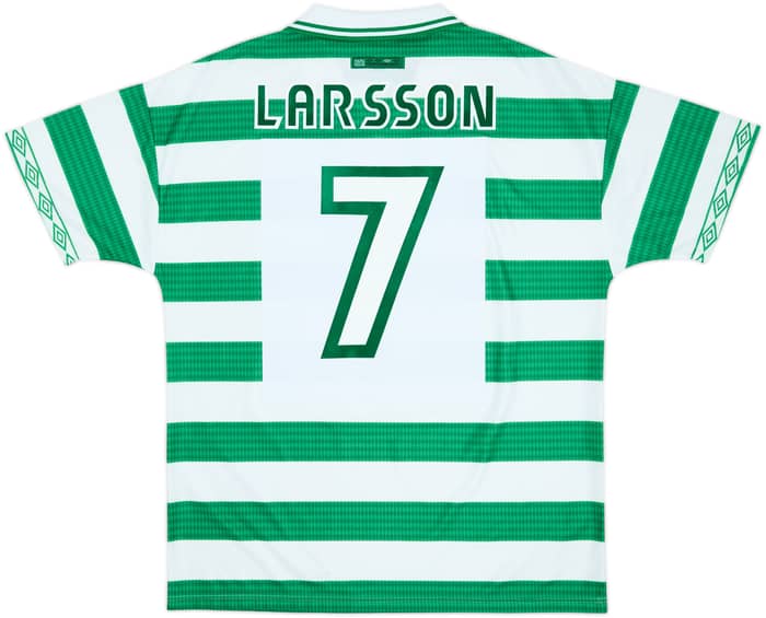 1997-99 Celtic Home Shirt Larsson #7 - 8/10 - (XL)