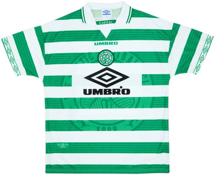 1997-99 Celtic Home Shirt Larsson #7 - 8/10 - (XL)