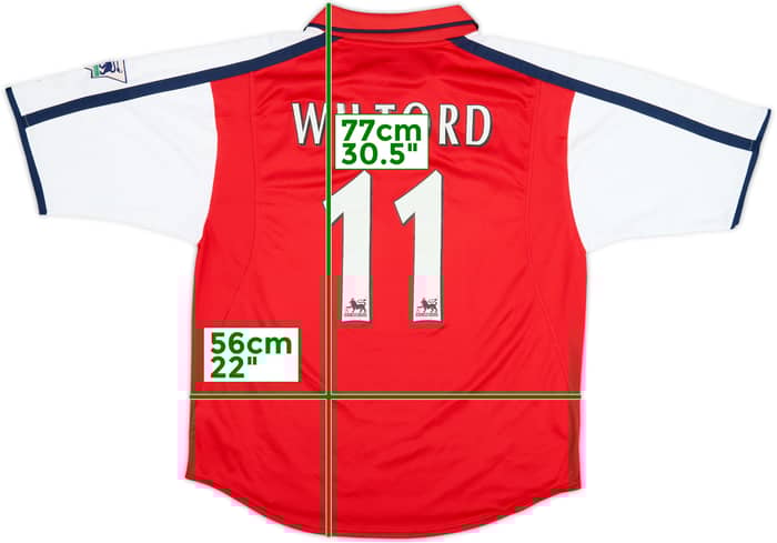 2000-02 Arsenal Home Shirt Wiltord #11 - 7/10 - (L)