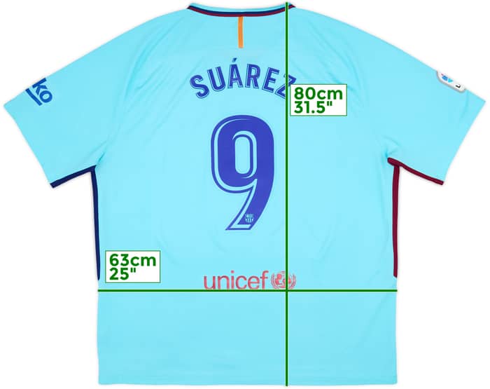 2017-18 Barcelona Away Shirt Suarez #9 - 8/10 - (XXL)