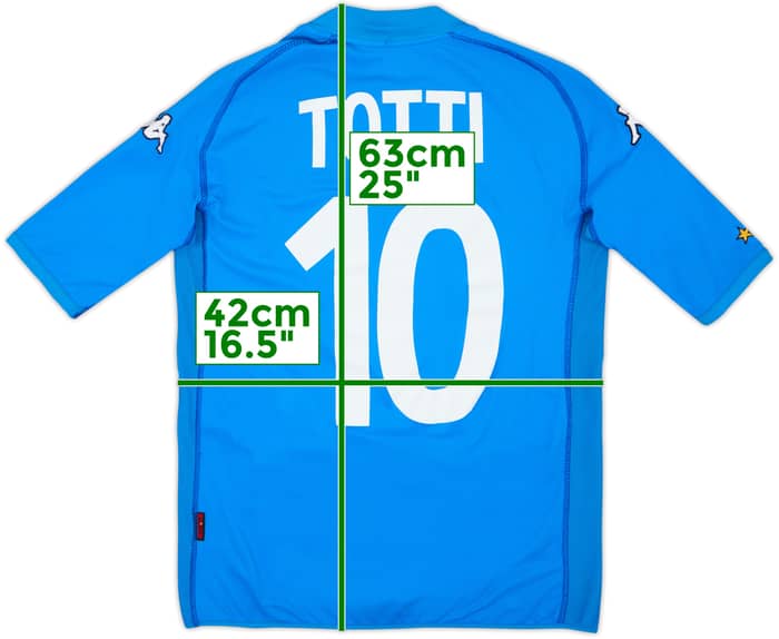 2002 Italy Home Shirt Totti #10 - 7/10 - (XL.Boys)