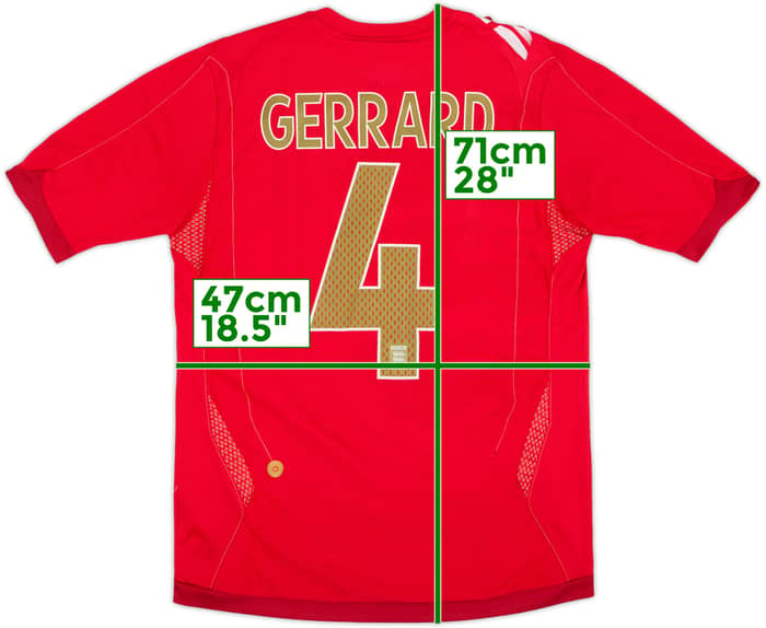 2006-08 England Away Shirt Gerrard #4 - 5/10 - (S)