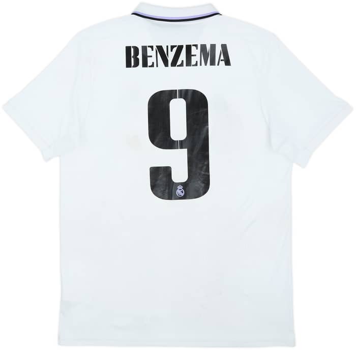 2022-23 Real Madrid Home Shirt Benzema #9 - 5/10 - (L)