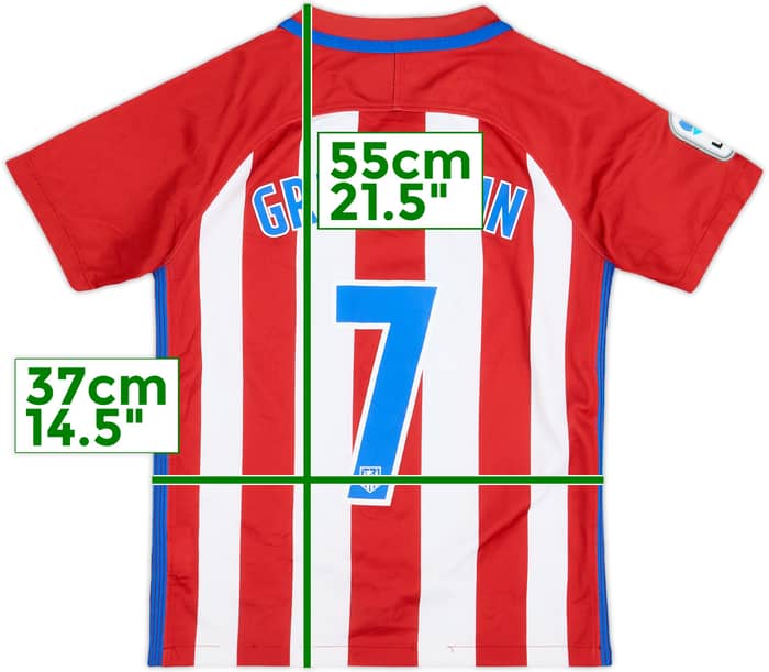 2016-17 Atletico Madrid Home Shirt Griezmann #7 - 6/10 - (S.Boys)