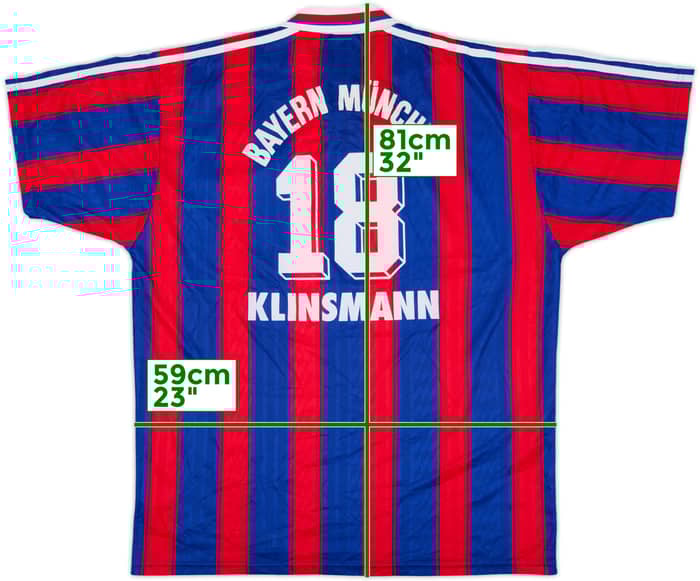 1995-97 Bayern Munich Home Shirt Klinsmann #18 - 8/10 - (XL)