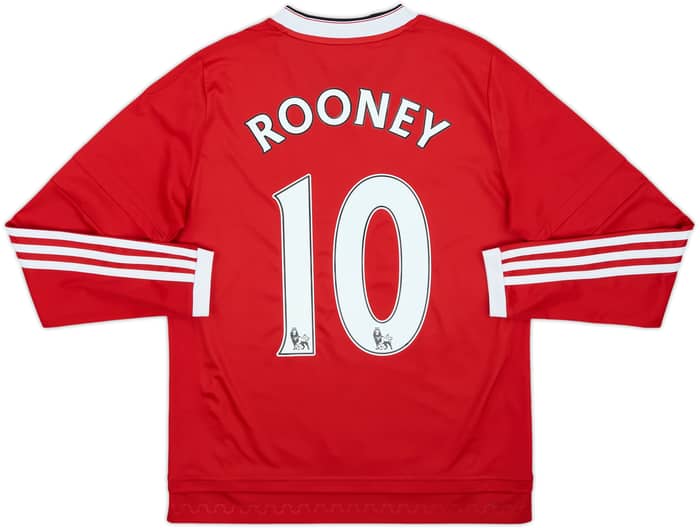 2015-16 Manchester United Home L/S Shirt Rooney #10 - 10/10 - (L.Boys)
