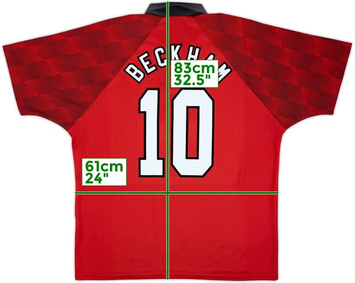 1996-98 Manchester United Home Shirt Beckham #10 - 8/10 - (XL)