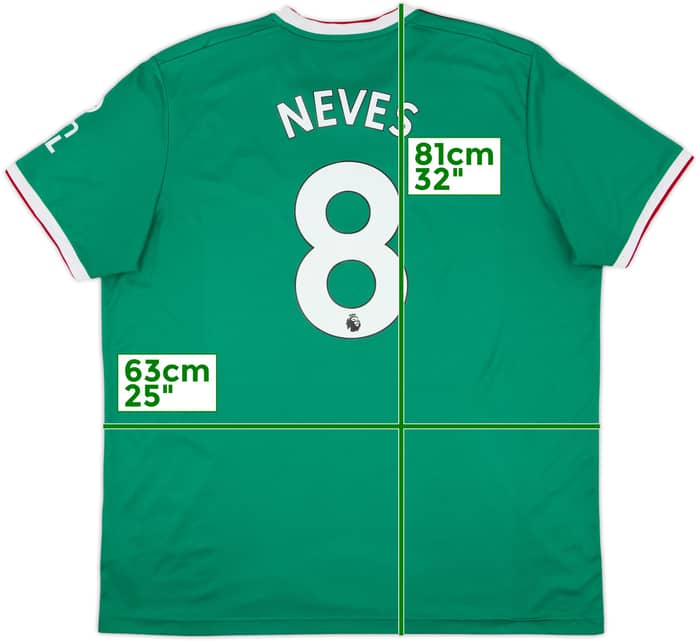 2019-20 Wolves Third Shirt Neves #8 - 6/10 - (XXL)