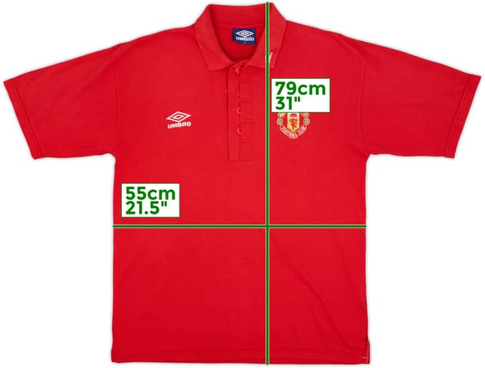 1996-97 Manchester United Umbro Polo Shirt - 7/10 - (L)