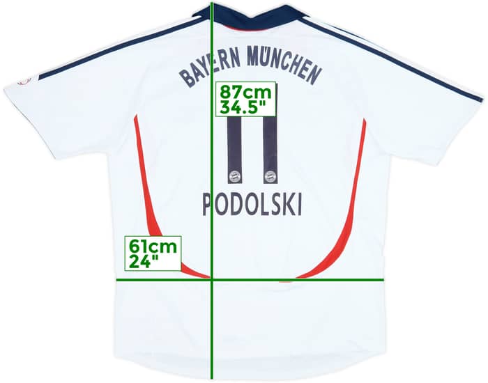 2006-07 Bayern Munich Away Shirt Podolski #11 - 7/10 - (XXL)