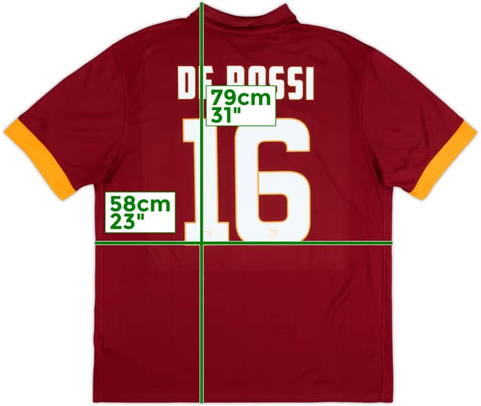 2014-15 Roma Home Shirt De Rossi #16 - 10/10 - (XL)