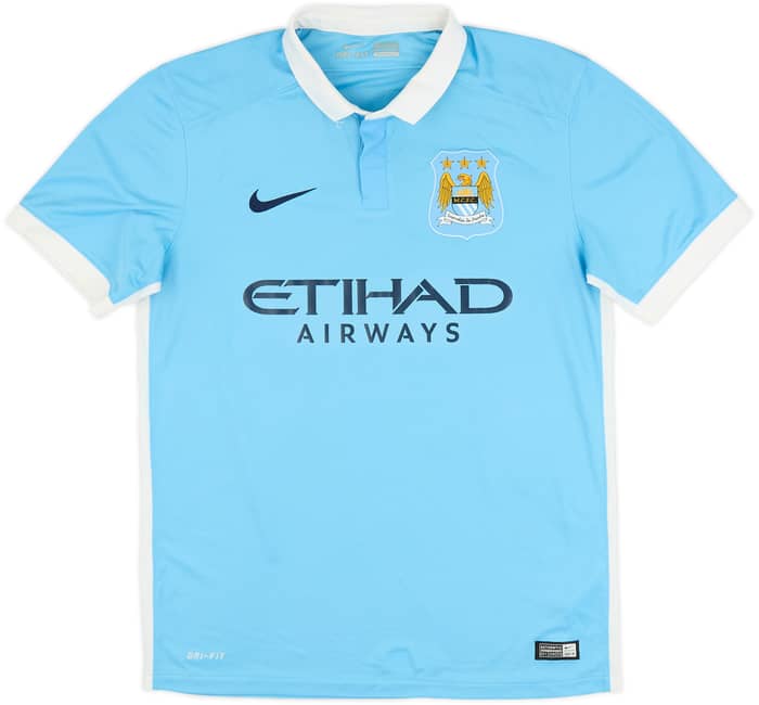2015-16 Manchester City Home Shirt Silva #21 - 8/10 - (M)
