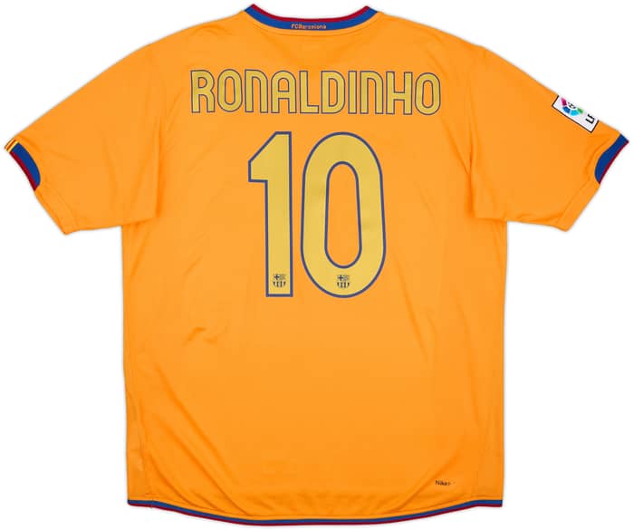 2006-08 Barcelona Away Shirt Ronaldinho #10 - 8/10 - (L)