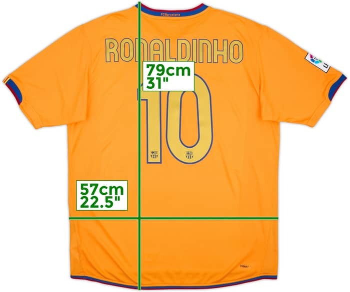 2006-08 Barcelona Away Shirt Ronaldinho #10 - 8/10 - (L)